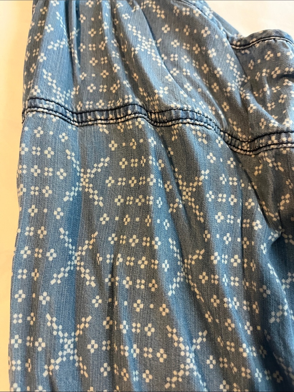 Maurices Blue Patterned Racerback Cami with Pocket - Picture 5 of 5
